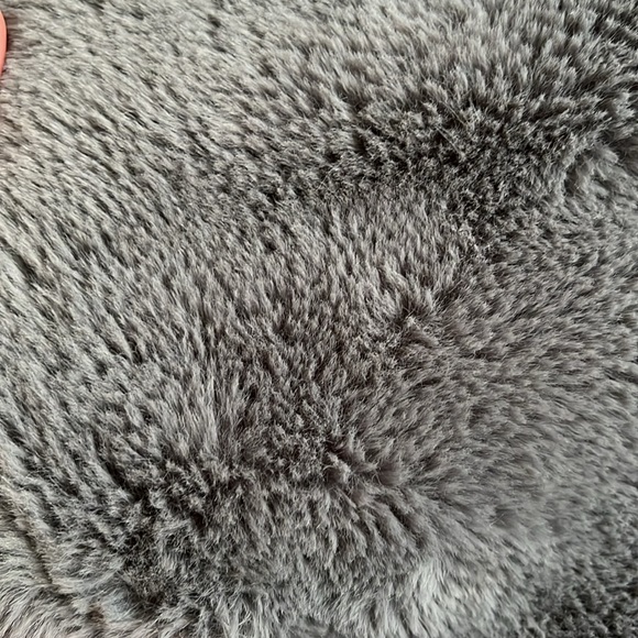 Fuzzy Grey Teddy Hooded Sweater Jacket Size XS - Picture 4 of 5